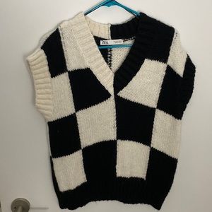 Zara Checkered Sweater Vest